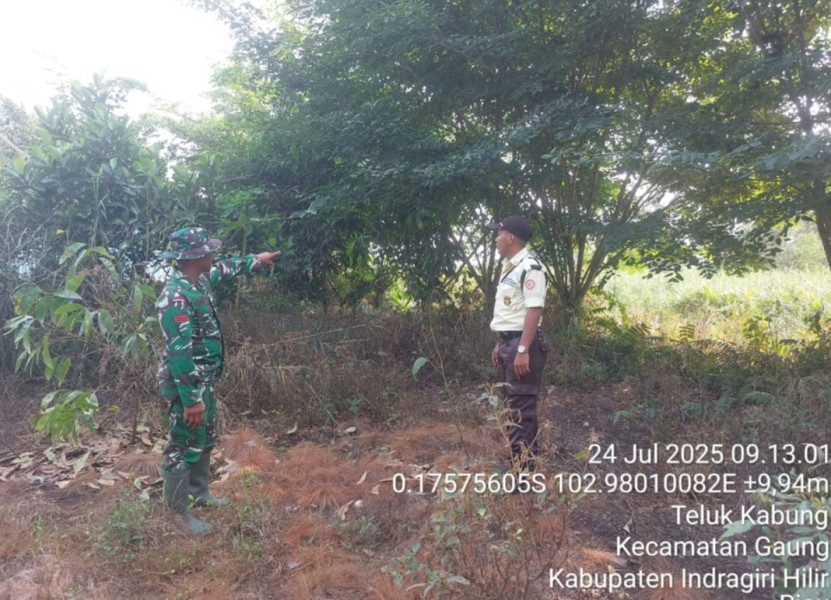 Babinsa Koramil 05/Gas Pratu Hafis laksanakan Patroli di Wilayah Rawan Karlahut Secara Rutin