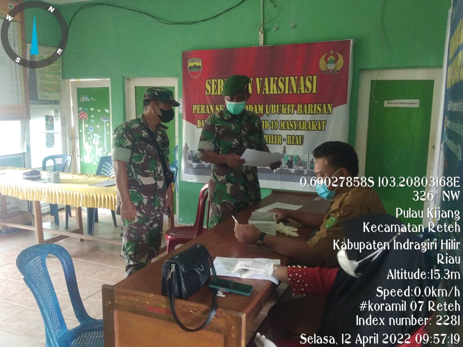 Koramil 07/Reteh Lakukan Sosialisasi Proses Pelaksanaan Vaksinasi di Wilayah Binaannya