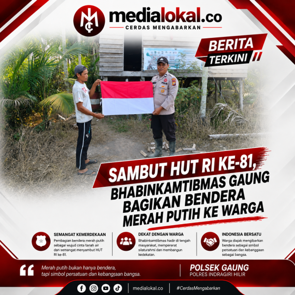 Ekspedisi Merah Putih Presisi 2026: Polsek Gaung Ajak Warga Kibarkan Bendera di Parit Tiga Sekawan