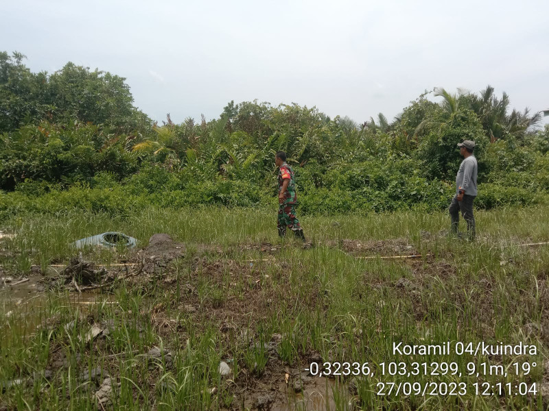 Babinsa Koramil 04/Kuindra Telusuri Lahan dan Hutan Guna Cegah Kebakaran