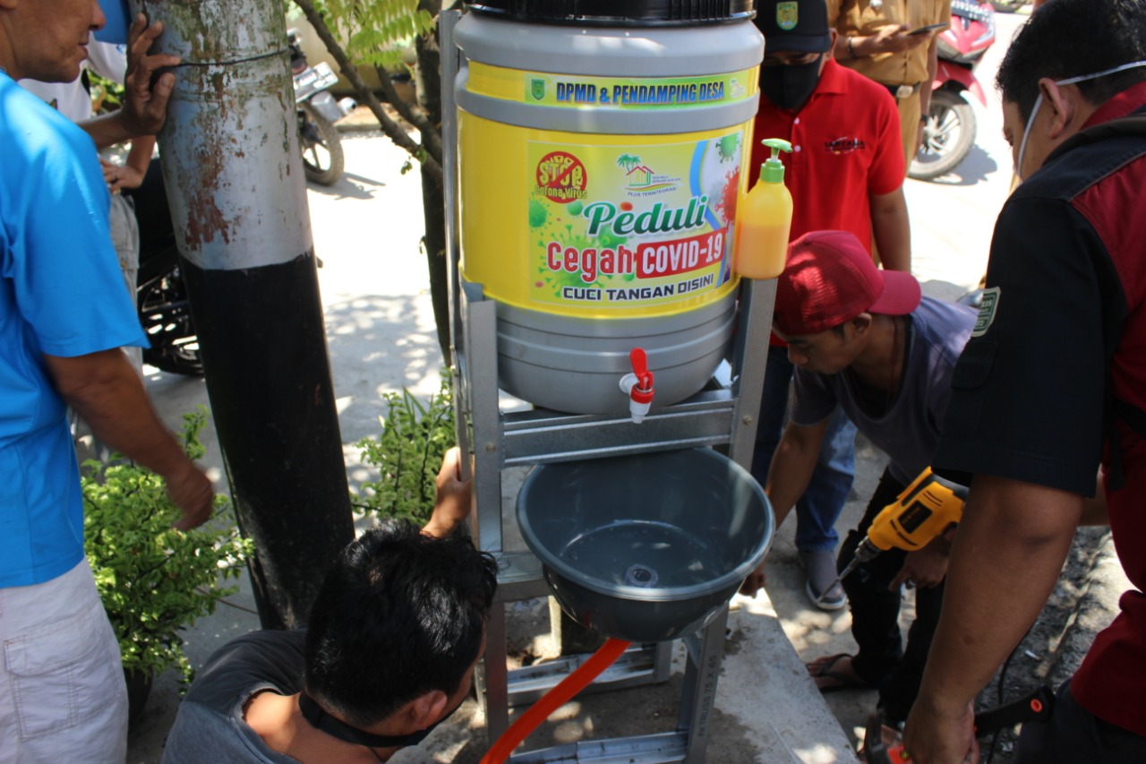 Upaya Cegah Corona, Dinas PMD dan DMIJ-PT Pasang 22 Unit Tempat Cuci Tangan