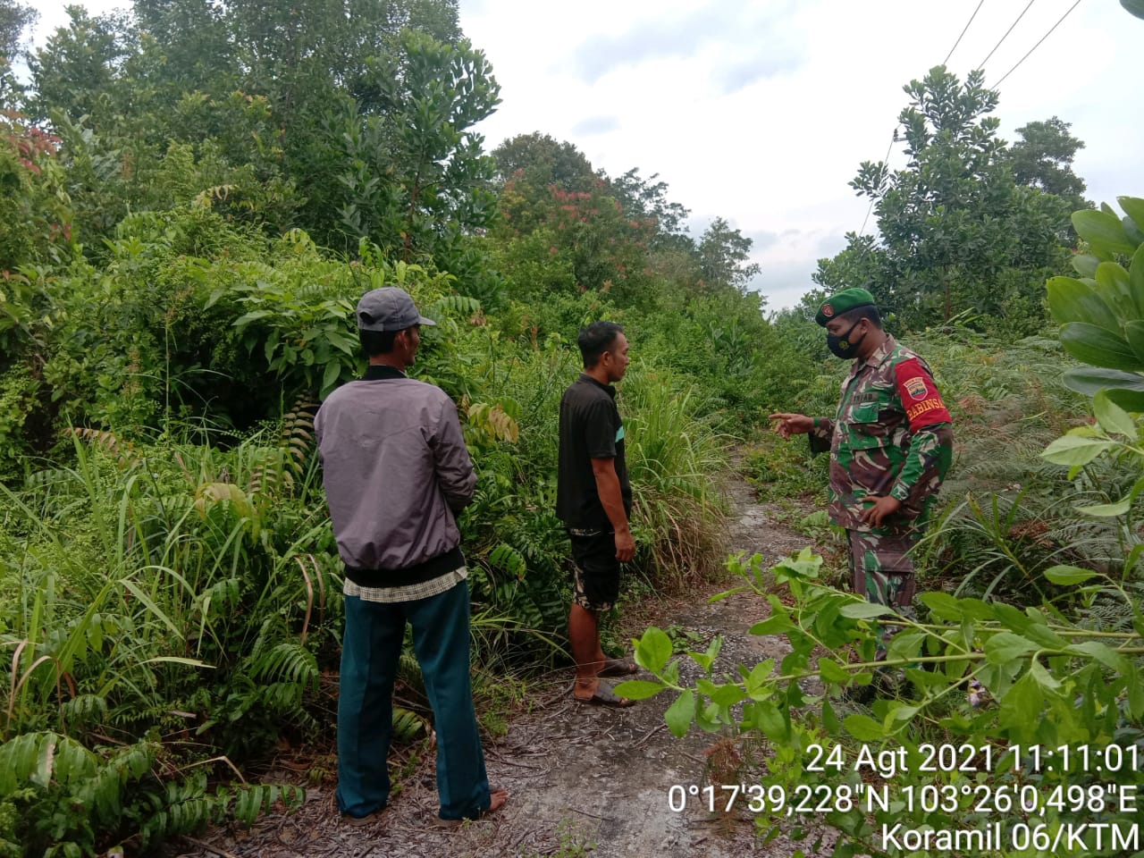 Koramil 06/Kateman Kerahkan Personilnya untuk Deteksi Wilayah dari Ancaman Karhutla