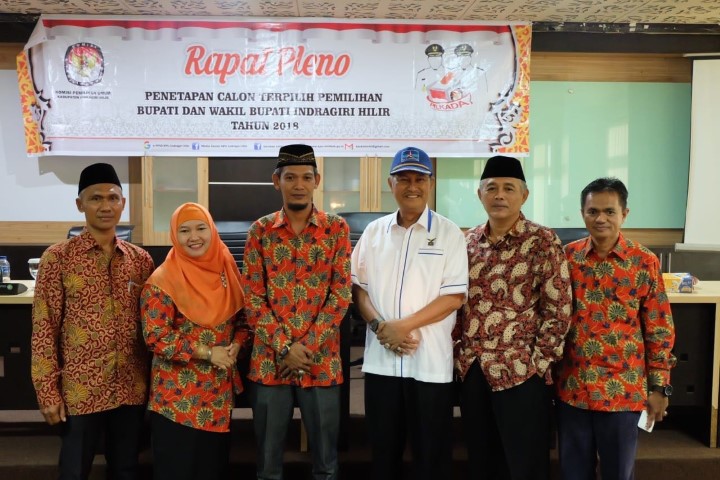 KPU Inhil Tetapkan Wadan-SU Pemenang Pilkada Inhil 2018, ini Prolehan Suaranya 