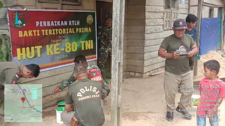 HUT TNI ke-80, Danramil 09/Kemuning: Kita Lakukan Perbaikan Rumah Tidak Layak Huni Untuk Masyarakat yang Tidak Mampu