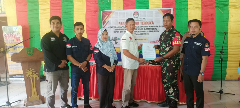 Babinsa Koramil 04/Kuindra Serda Siahaan Hadiri Rapat Pleno DPSHP Tingkat Kecamatan Kuala Indragiri Hilir