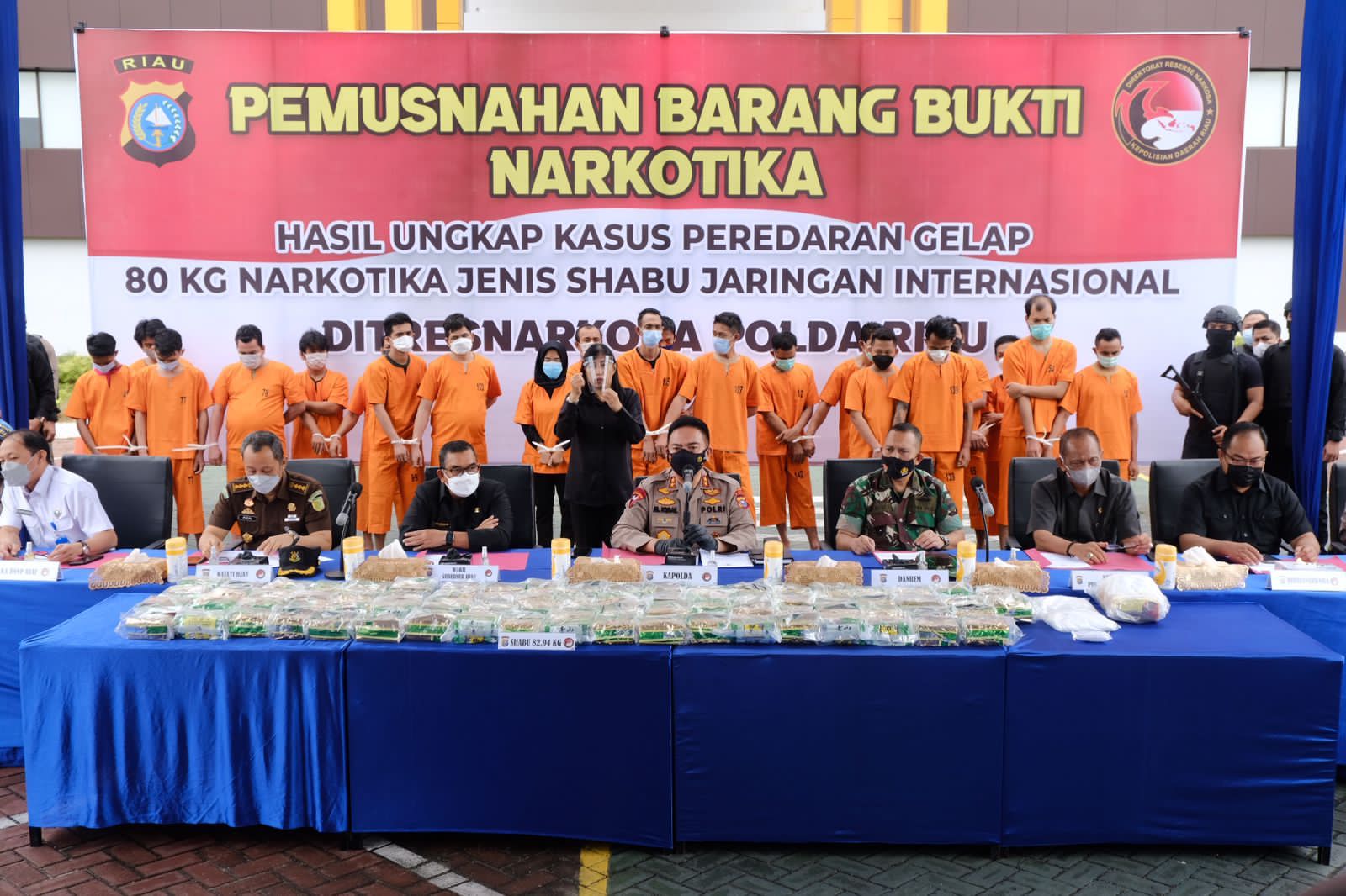 Polda Riau Musnahkan 82,94 Kg Sabu, Wagub Apresiasi Tinggi Kinerja Kapolda dan Jajaran