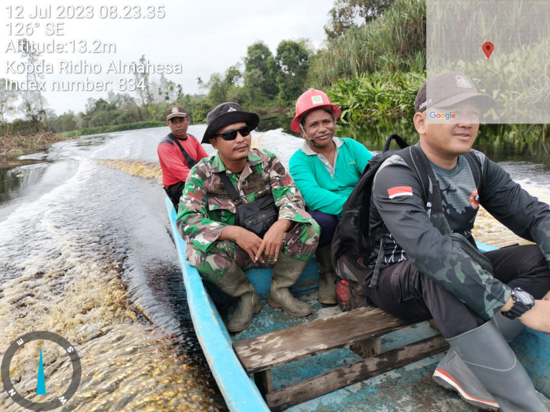 Bhabinsa Koramil 05/Gas Kopda Ridho Almahesa Melaksanakan Patroli Karhutla Rutin
