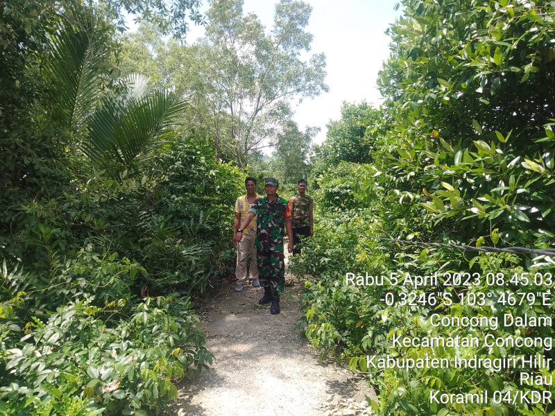 Cegah Kebakaran Melalui Patroli Karhutla Bersama Babinsa Koramil 04/Kuindra
