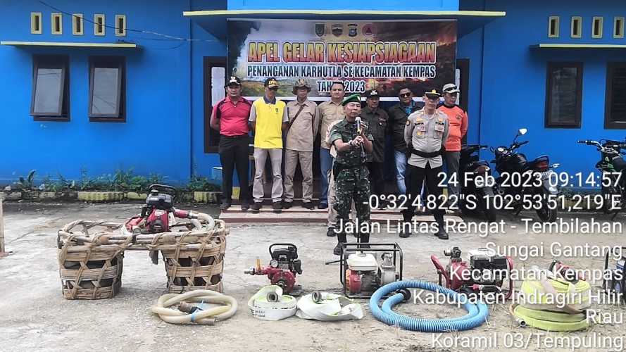 Danramil 03/Tpl Hadiri Apel Kesiapsiagaan Penanganan Karlahut Kecamatan Kempas