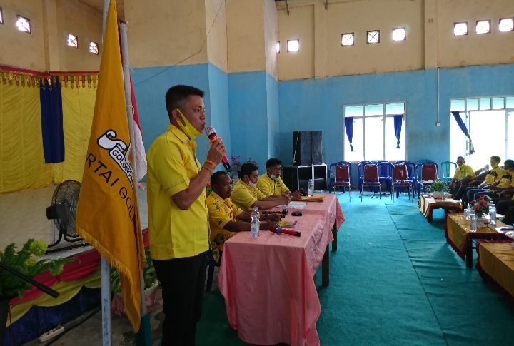 Kembali Terpilih Nahkodai PK Partai Golkar, Along Komit 'Kuningkan' Kecamatan Gaung