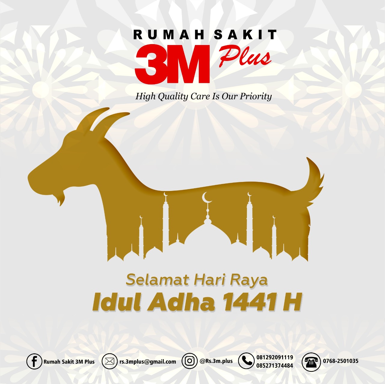 RS 3M Plus Mengucapkan Selamat Hari Raya Idul Adha 1441 H, Tetap Patuhi Protokol Kesehatan Covid-19 