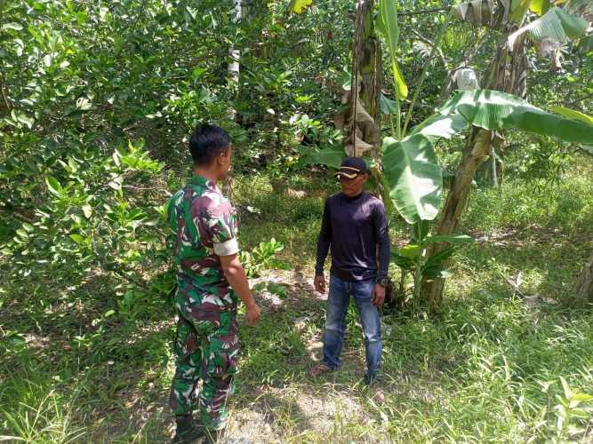 Babinsa Koramil 04/Kuindra Gencar Lakukan Patroli dan Sosialisasi Karlahut di Desa Teluk Dalam