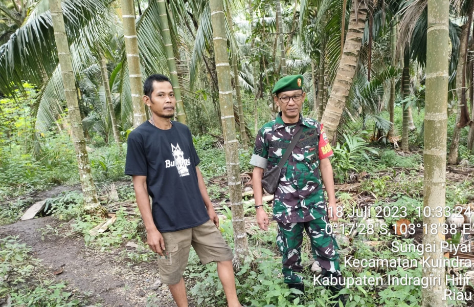 Babinsa Koramil 04/Kuindra Tetap Turun Lakukan Patroli Rutin