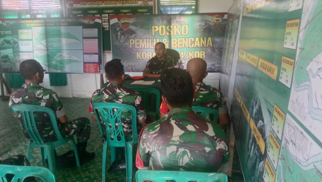 Dalam Rangka Siaga I PAM Pemilu, Danramil 04/Kdr Kapten Czi John Kenedi Laksanakan Jam Komandan
