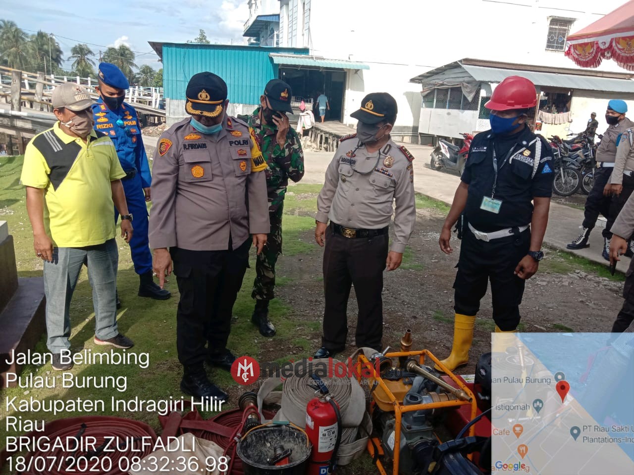 Cek Kesiapan Hadapi Karhutla dan Ketahanan Pangan, Kapolsek Pulau Burung Sambut Wakapolres Inhil