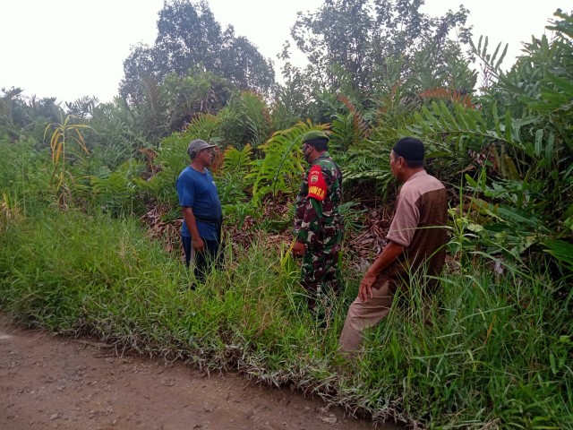 Babinsa Serda Ilyas Rutin Lakukan Patroli Karhutla