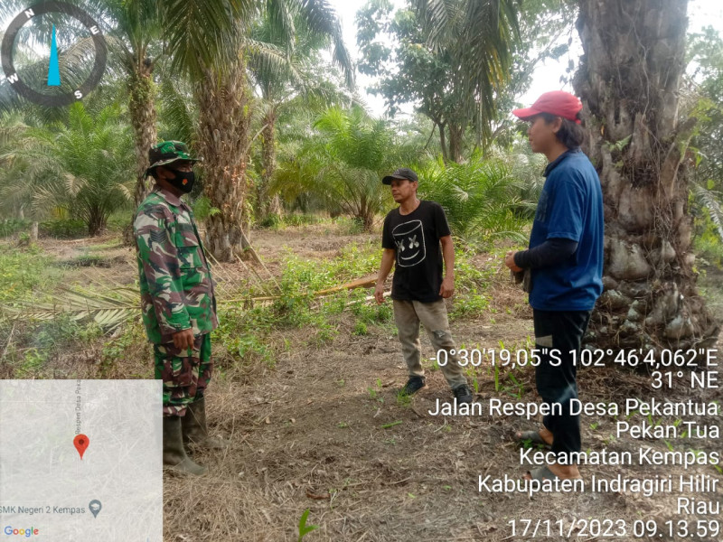 Bersama MPA, Babinsa 03/Tpl Serma W. Ardian Laksanakan Patroli Karlahut Di Wilayah Binaan