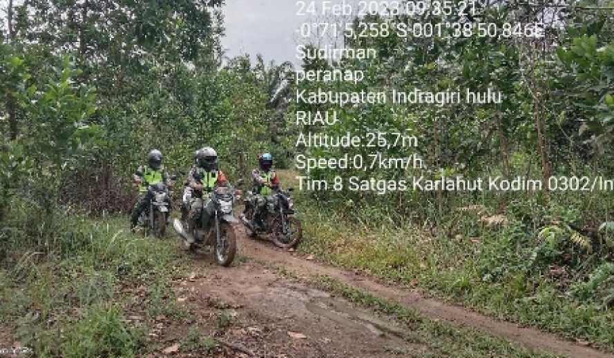 Cegah Karhutla, Koramil 05 Peranap Lakukan Giat Patroli dan Sosialisasi di Desa Serai Wangi