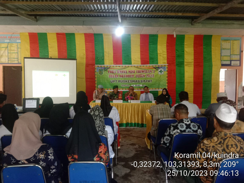 Babinsa Koramil 04/Kuindra Hadiri Kegiatan Lokakarya Mini Triwulan III Lintas Sektoral UPT Puskesmas