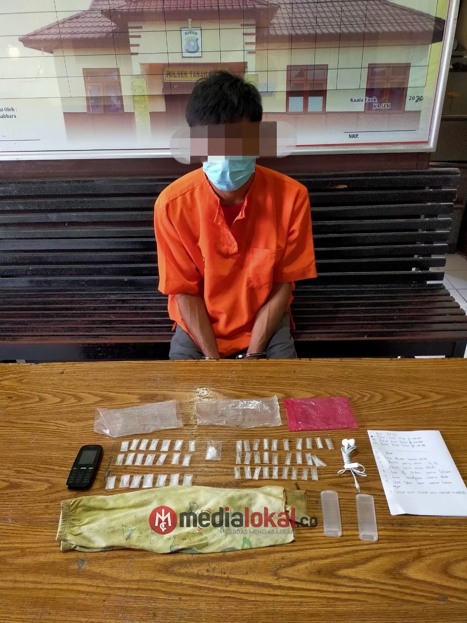 Bandar Narkoba di Desa Tekulai Bugis Inhil Berhasil Diringkus Polsek Tanah Merah