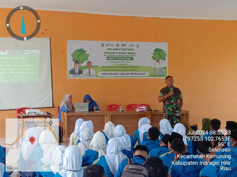 Berikan Pemahaman, Danramil 09/Kmg Dampingi Pembekalan Wasbang di SMKN 1 Tuah Kemuning
