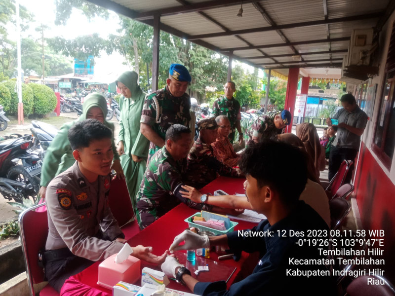 Babinsa Koramil 03/Tpl Ikuti Bakti Sosial Donor Darah Dalam Rangka Hari juang Kartika TNI AD Ke 78 Tahun 2023