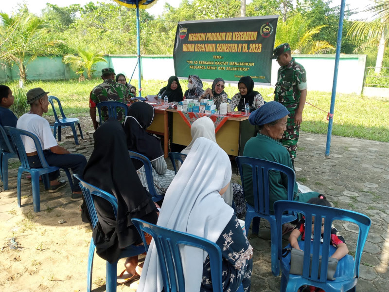 Koramil 03/Tpl Laksanakan Program Kegiatan KB Kesehatan Semester II TA 2023 Kodim 0314/Inhil