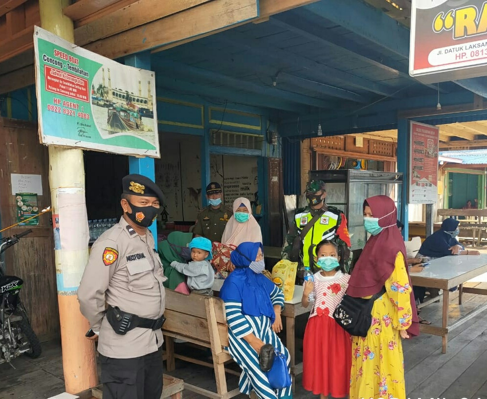 Koramil 04/Kuindra Lakukan Penegakan Prokes di Sungai Berapit