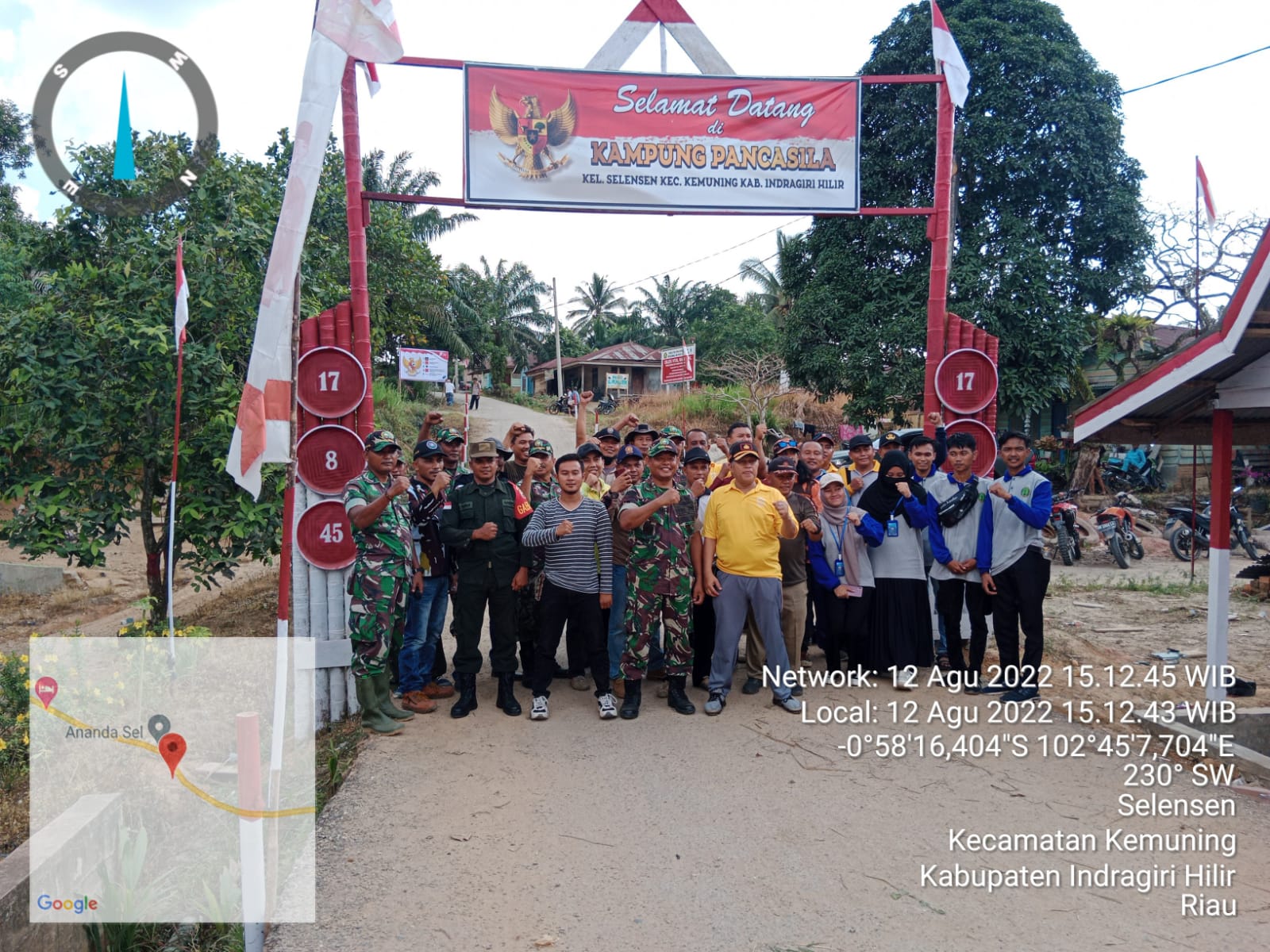 Koramil 09/Kemuning Bersama Forkopimcam Goro di Kampung Pancasila