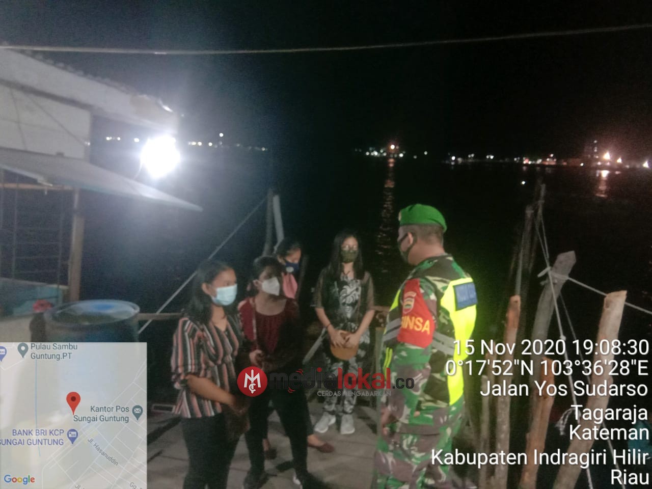 Rutin, Babinsa Koramil 06/Kateman Himbau Masyarakat Patuhi Wajib Masker