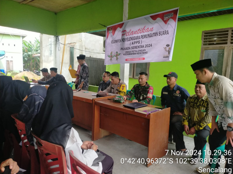 Wujudkan Pilkada Damai, Danramil 09/Kmg Hadiri Pelantikan KPPS