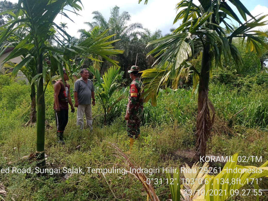 Patroli Karhutla di Parit Setia Kawan Rutin Dilakukan Koramil 02/Tanah Merah Bersama Warga