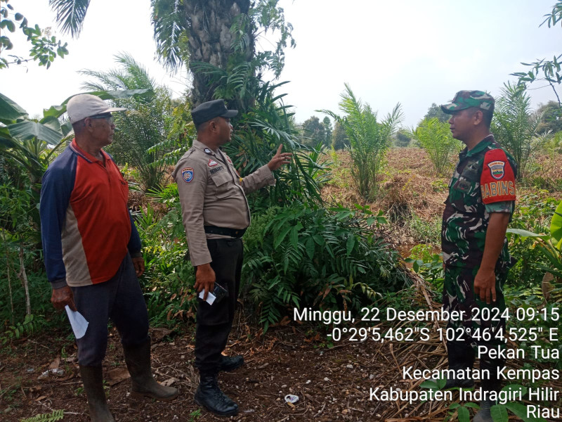 Babinsa Koramil 03/Tpl Bersama Bhabinkamtibmas dan MPA Pekan Tua Kompak Sosialisasikan Larangan Karlahut