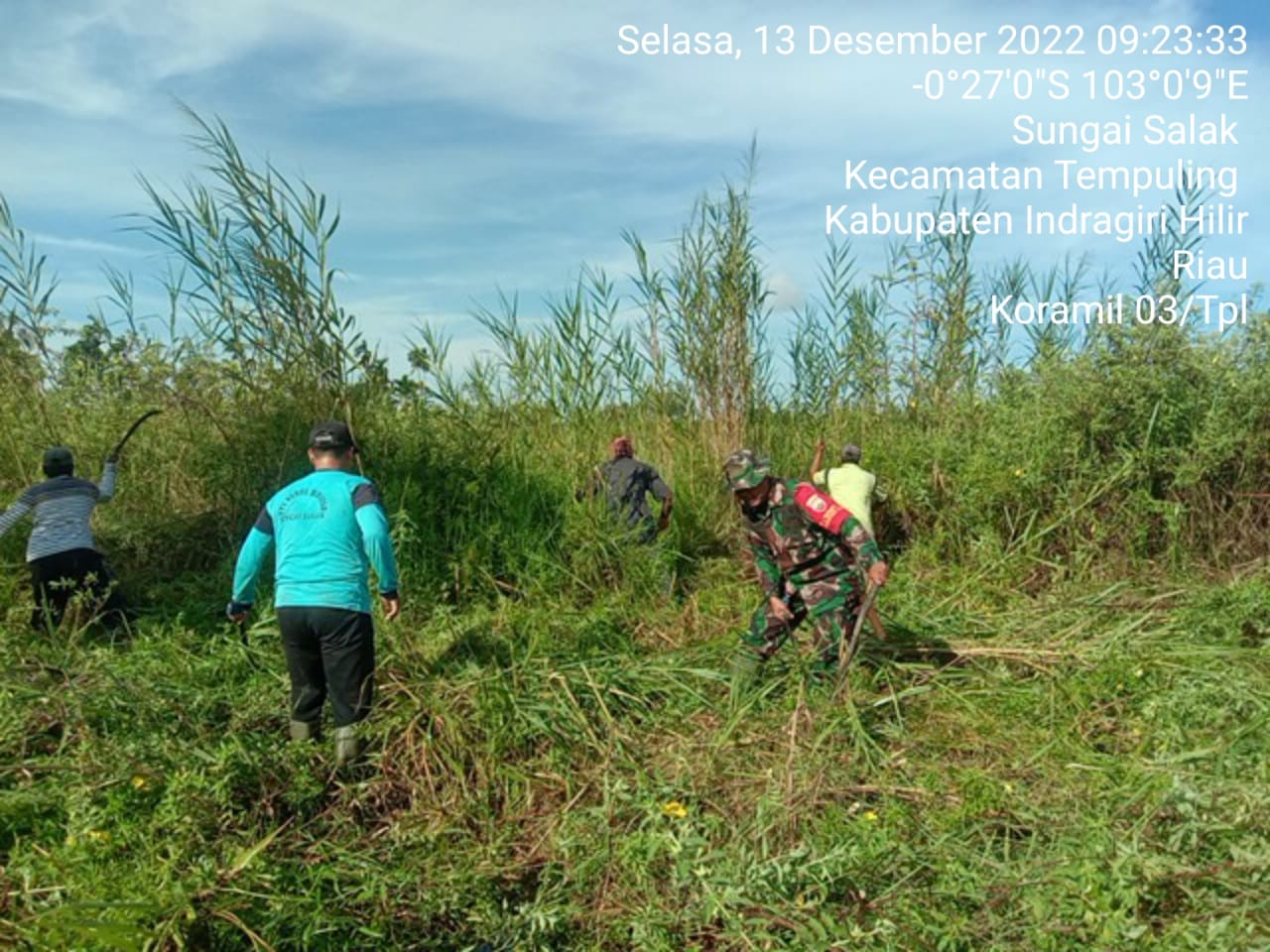 Goro di Kampung Pancasila, Babinsa Koramil 03/Tpl Gandeng Warga