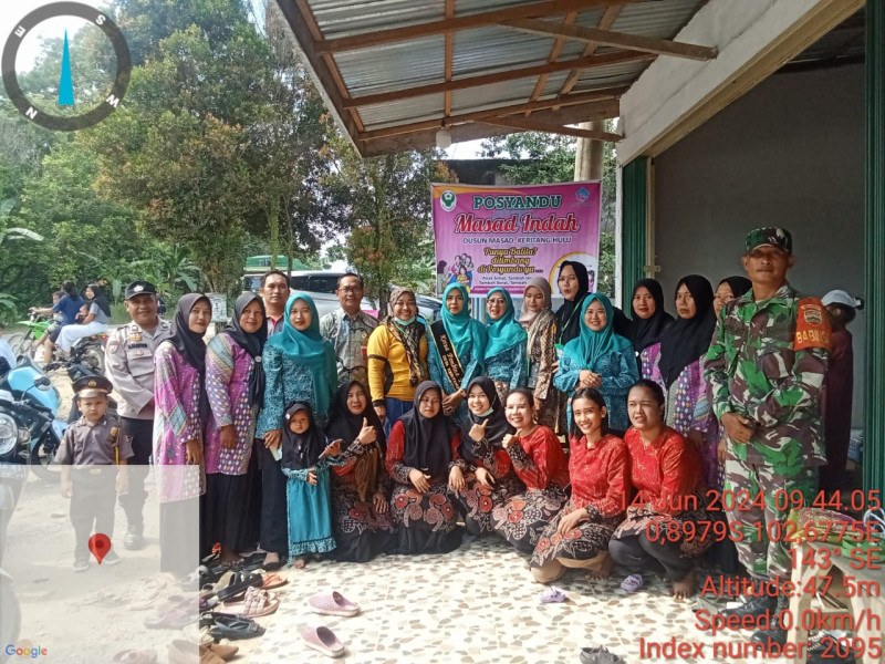 Demi Kesehatan Warga, Danramil 09/Kmg Dampingi Kegiatan Posyandu UPT Puskesmas Desa Keritang Hulu