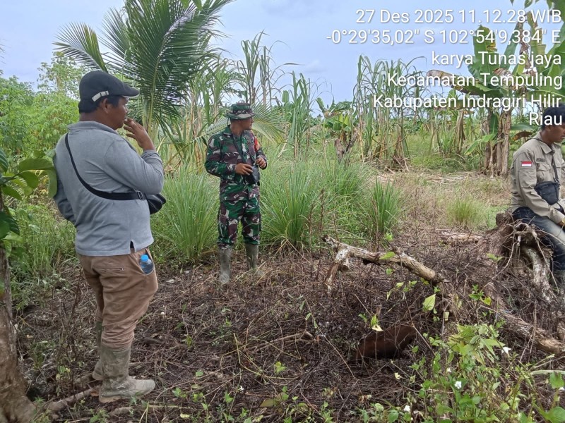 Patroli Tapal Batas di Desa Karya Tunas Jaya Berjalan Aman