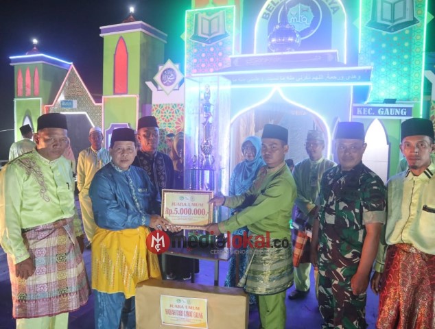 Resmi Ditutup Oleh Camat, Desa ini Jadi Juara Umum MTQ Kecamatan Gaung ke-23 Tahun 2019