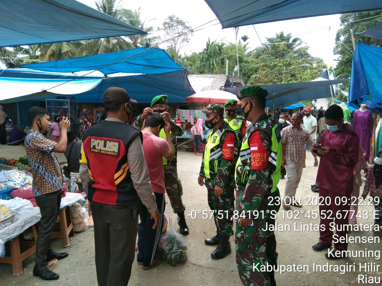Cegah Covid-19, Ini yang Dilakukan Koramil 09/Kemuning Kodim 0314/Inhil di Selensen