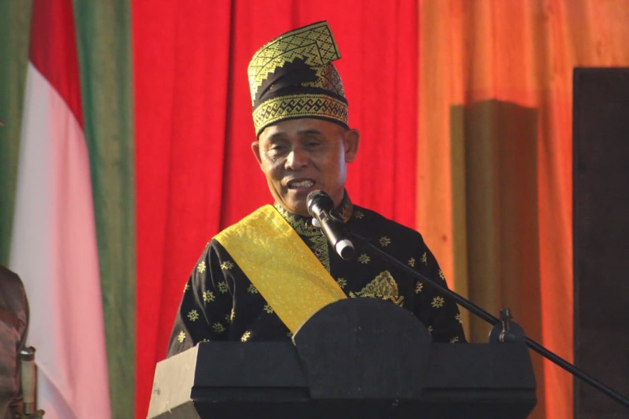 Terima Gelar Adat Dari LAMR Inhil, Begini Kata Bupati Herman