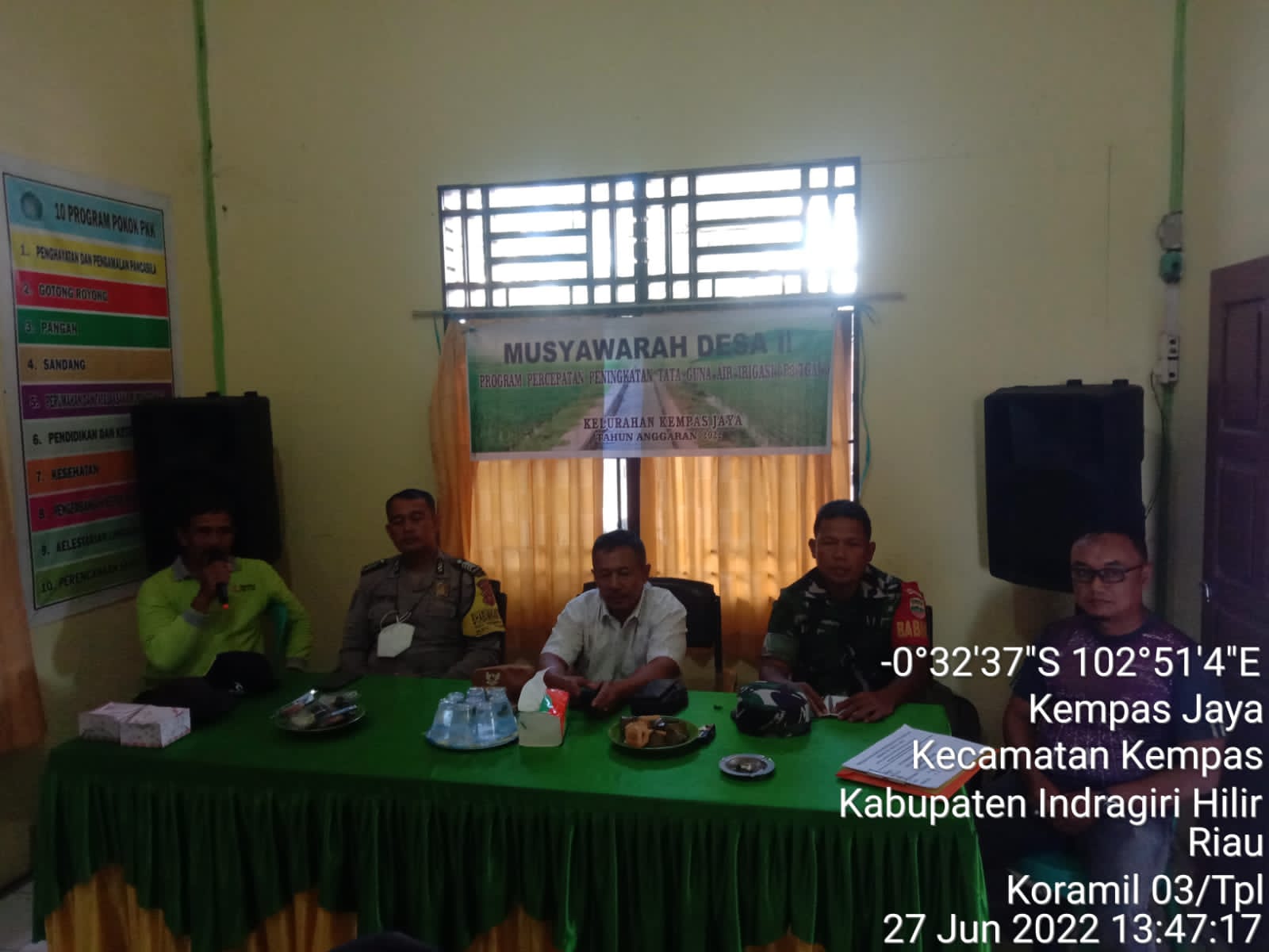 Babinsa Koramil 03/Tempuling Hadiri Musyawarah Desa II P3-TGAI