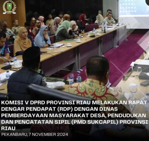 Komisi V DPRD Riau RDP dengan PMD Dukcapil Komisi V DPRD Riau RDP dengan PMD Dukcapil