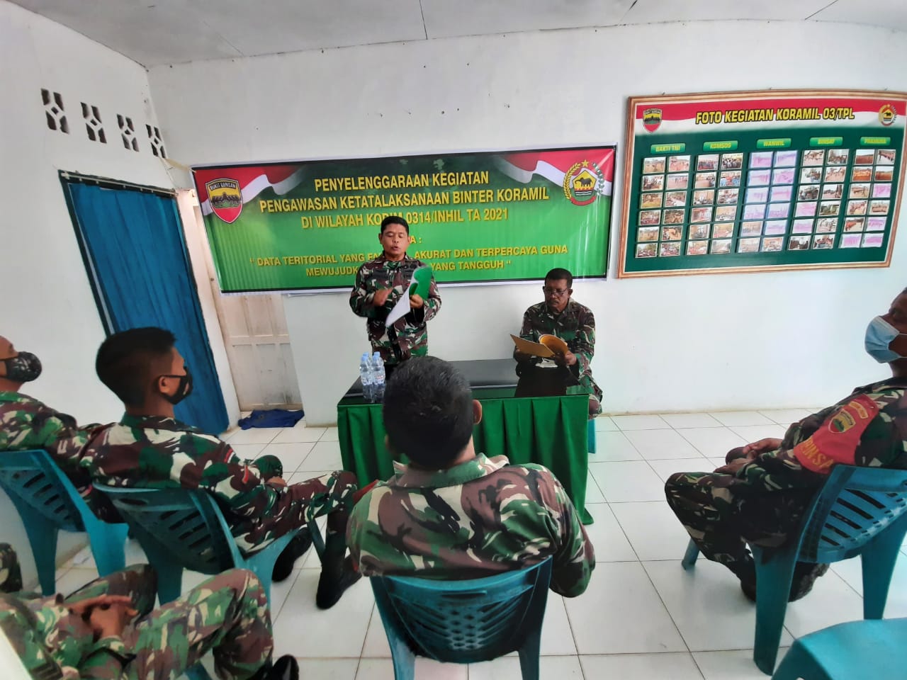 Pasiterdim 0314/Inhil Mengadakan Pengawasan Talak Binter di Koramil 03/Tempuling 