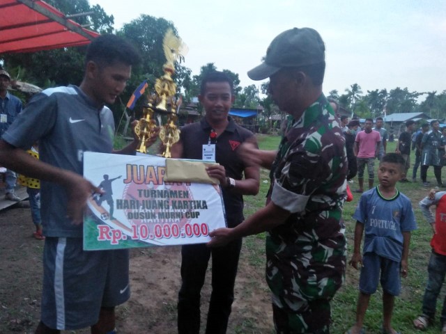 Turnamen Sepak Bola Koramil 05/GAS dalam Rangka HJK ke 73 Resmi Berakhir, ini Pemenangnya