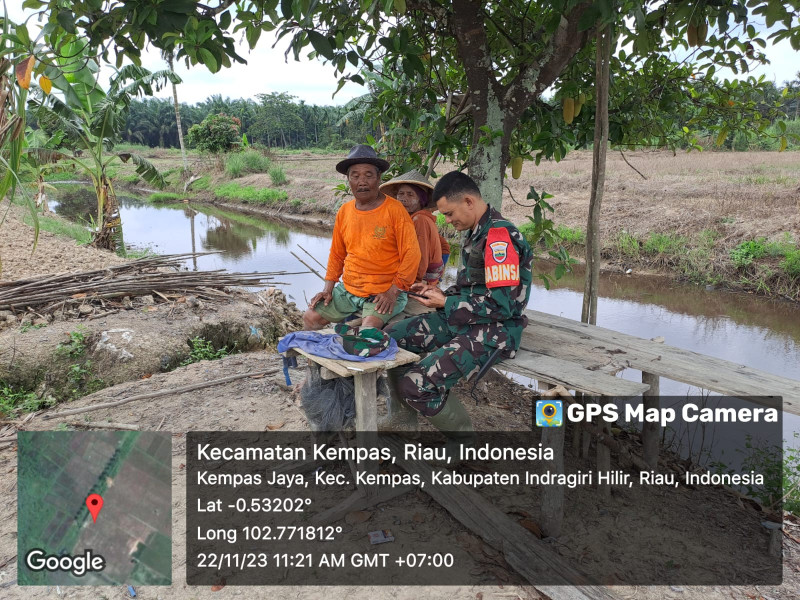 Babinsa Koramil 03/Tpl Komsos Dengan Petani Padi