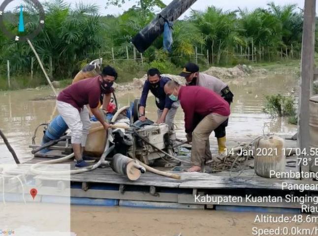 Sinergi Satreskrim Polres Kuansing dan Polsek Benai Gelar Penertiban PETI 