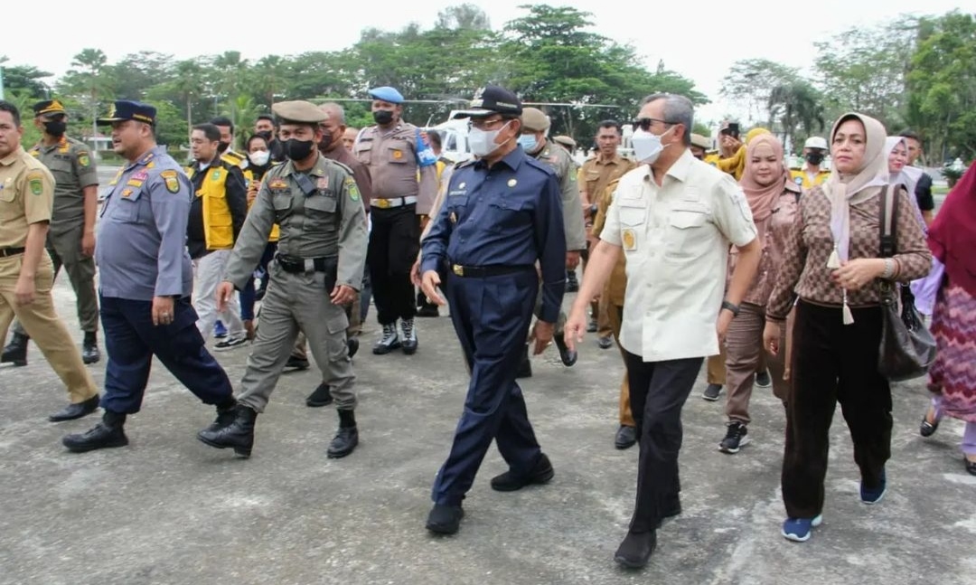 Kunjungan Kerja ke Inhil, Gubernur Riau Disambut Bupati dan Forkopimda 