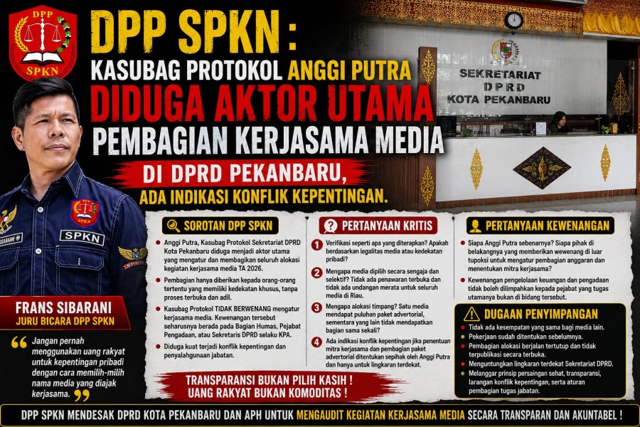 DPP SPKN Kuak Aktor Utama Pemilihan Media Kerjasama di DPRD Kota Pekanbaru