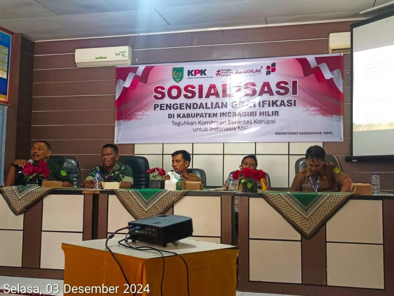 Inspektorat Inhil Gelar Sosialisasi Pengendalian Gratifikasi Kecamatan Tembilahan Hulu