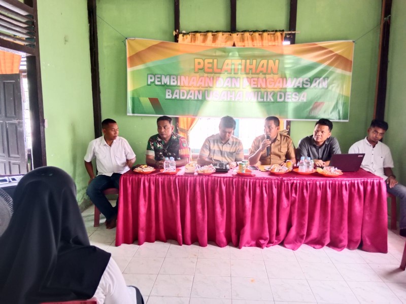 Babinsa Sertu Ramadhan Hadiri Pelatihan Pembinaan dan Pengawasan Badan Usaha Milik Desa di Limau Manis