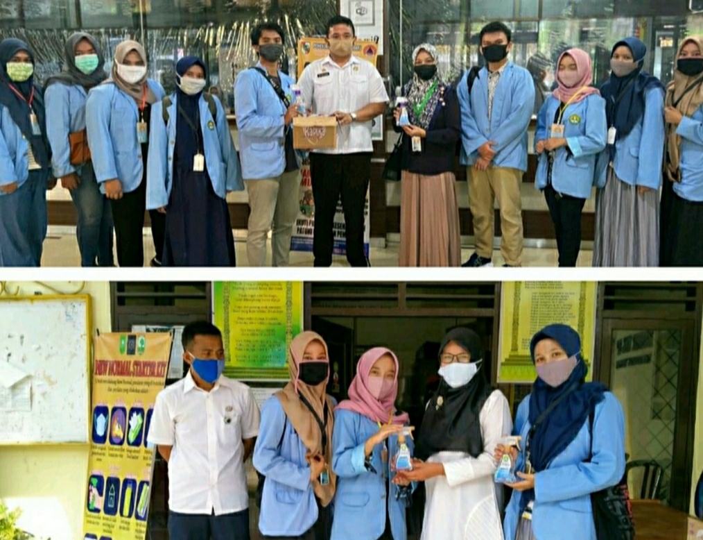Mantap, Tim Kukerta Abdimas Universitas Riau Bagikan Hand Sanitizer Secara Sukarela